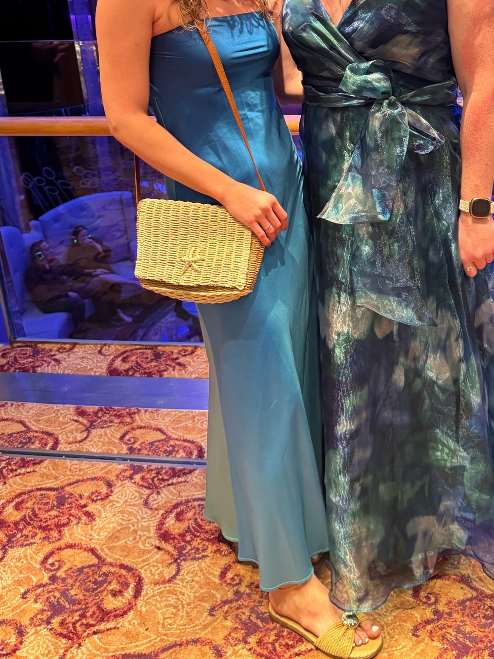 12th Tribe Strapless Satin Gown in Turquoise Blue - Picture 4 of 7